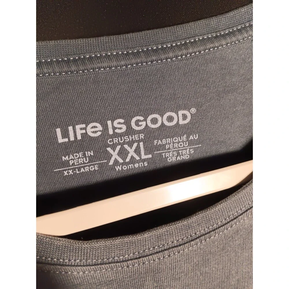 Life Is Good Women’s XXL Navy Blue Fox Trees Autumn Graphic T‑Shirt Short Sleeve - Picture 3 of 5